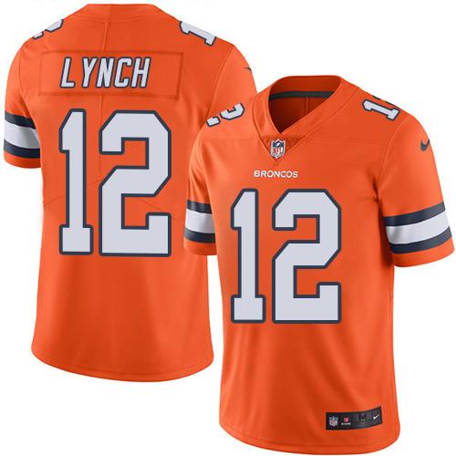 Nike Broncos #12 Paxton Lynch Orange Youth Stitched NFL Limited Rush Jersey